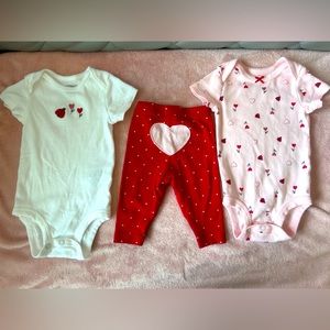 Baby girl Valentine matching set
